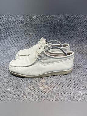 Stacy Adams White Leather Loafers Size 9.5 Women’s